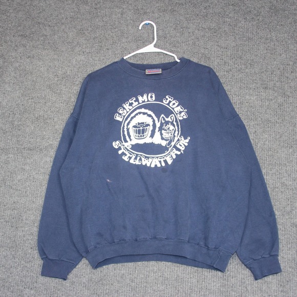 Vintage Eskimo Joe's Stillwater OK Sweatshirt Hanes Ultimate Cotton Pullover - Picture 1 of 9